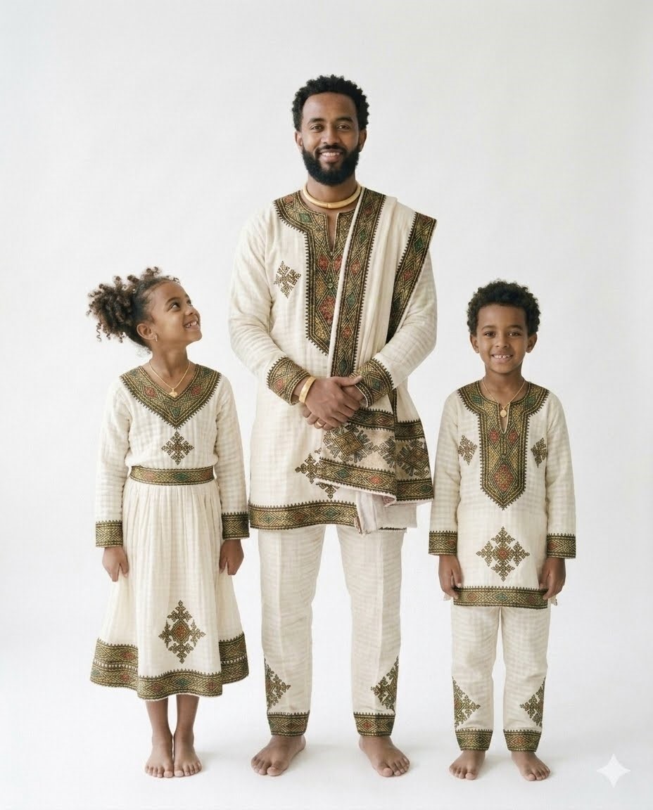 Kids Habesha Kemis - Mini Tilet